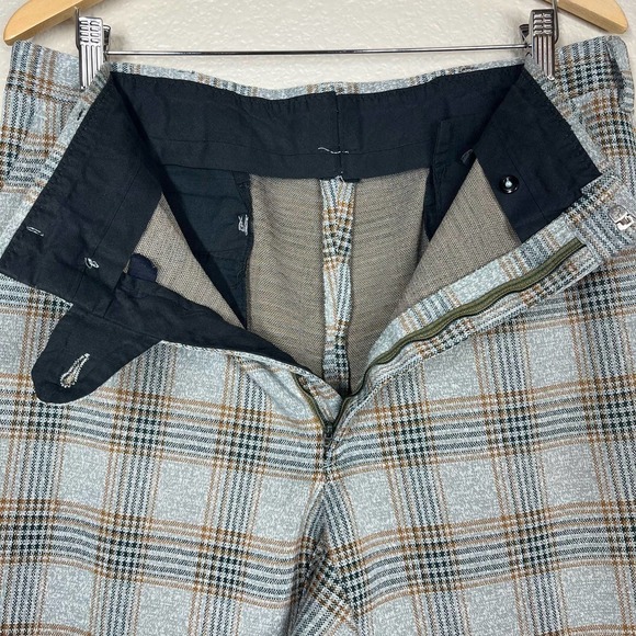 Vintage 70’s Hagar Slacks Plaid Ankle Pants Unisex High Rise Grey/Gold Size XL - Picture 5 of 12
